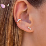 925 Silver Crystal Stud Earrings CZ Wedding Jewelry
