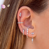 925 Silver Crystal Stud Earrings CZ Wedding Jewelry