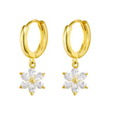 925 Silver Crystal Zircon Drop Earrings Geometric Ins Wedding Jewelry