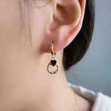 925 Silver Crystal Zircon Drop Earrings Geometric Ins Wedding Jewelry