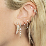 925 Silver Crystal Twisted Hoop Earrings Zircon Huggie Jewelry