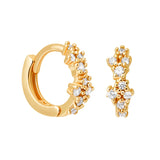 925 Silver Crystal Twisted Hoop Earrings Zircon Huggie Jewelry