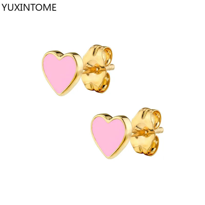 925 Silver Neon Heart Stud Earrings
