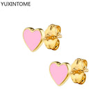925 Silver Neon Heart Stud Earrings