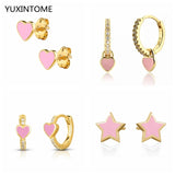 925 Silver Neon Heart Stud Earrings