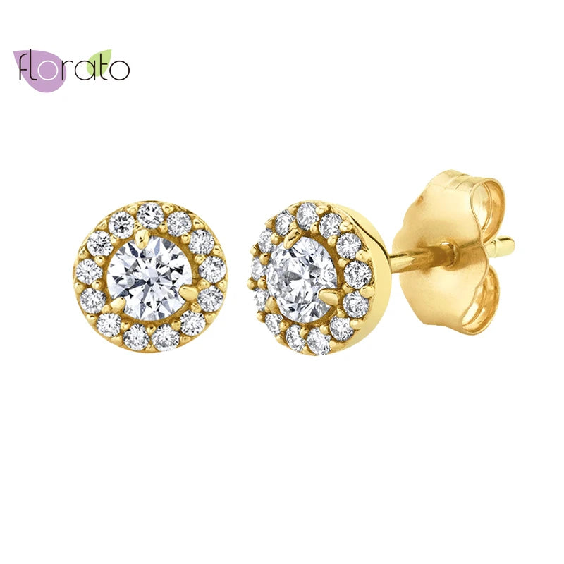 925 Silver CZ Zircon Stud Earrings for Women