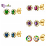 925 Silver CZ Zircon Stud Earrings for Women