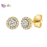 925 Silver CZ Zircon Stud Earrings for Women