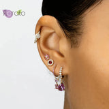 925 Silver CZ Zircon Stud Earrings for Women