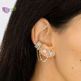 925 Silver CZ Zircon Stud Earrings for Women