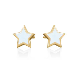 925 Silver Enamel Five-Pointed Star Stud Earring