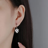 Enamel Hoop Earrings & Grid Heart Pendant Set