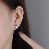 Enamel Hoop Earrings & Grid Heart Pendant Set