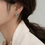 Enamel Hoop Earrings & Grid Heart Pendant Set