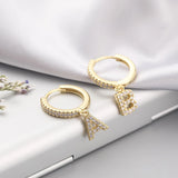 925 Silver 26 Letters Pendant Earring For Women