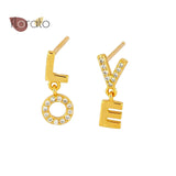 925 Silver 26 Letters Pendant Earring For Women