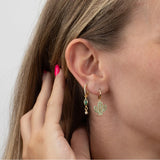 925 Silver Dangle Earrings Colorful Zircon Water Hoop Jewelry