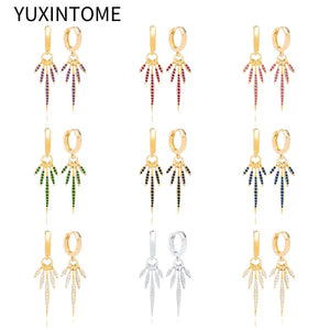 925 Silver Ear Needle Hoop Earrings CZ Zircon Piercing Fine Jewelry