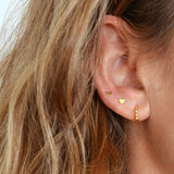 925 Silver Stud Earrings Women Heart/Star/Moon Piercing Jewelry