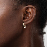 925 Silver Square Dangle Earrings Colorful Crystal Hoop Party Jewelry