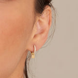 925 Silver Square Dangle Earrings Colorful Crystal Hoop Party Jewelry