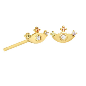 925 Silver Ear Studs Colorful Earrings Geometric Jewelry