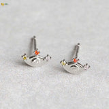 925 Silver Ear Studs Colorful Earrings Geometric Jewelry