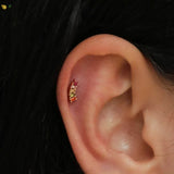 925 Silver Ear Studs Colorful Earrings Geometric Jewelry
