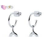 925 Silver Fish Tail Ear Studs for Women Mermaid Dangle Earrings
