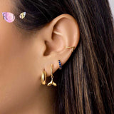 925 Silver Fish Tail Ear Studs for Women Mermaid Dangle Earrings