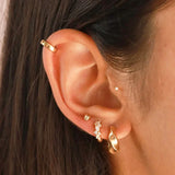 925 Sterling Silver Crystal Circle Small Huggie Earrings for Women