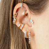925 Silver Ear Needle Hoop Earrings Colorful Crystal Tassel Circle Jewelry