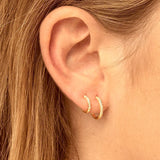 925 Sterling Silver Zircon Hoop Earrings Minimalist Style