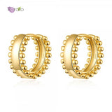 925 Sterling Silver Zircon Hoop Earrings Minimalist Style
