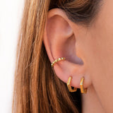 925 Silver Square Hoop Earrings Metal Rock Style Geometric Thick Jewelry