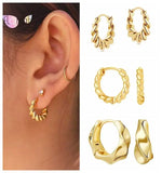 925 Silver Twist Hoop Earrings Women Punk Rock Jewelry Gift