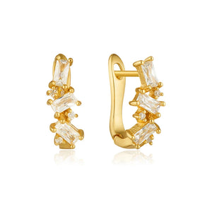 925 Silver Crystal Hoop Earrings Minimalist Flower Women Party Jewelry