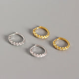 925 Silver Crystal Snake Cross Hoop Earrings Animals Jewelry