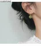 925 Silver Jade Earrings for Women - Geometric Studs
