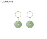 925 Silver Jade Earrings for Women - Geometric Studs
