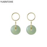 925 Silver Jade Earrings for Women - Geometric Studs