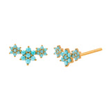 925 Silver Crystal CZ Stud Earrings Women Birthday