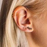925 Silver Crystal CZ Stud Earrings Women Birthday