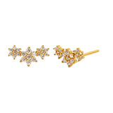 925 Silver Crystal CZ Stud Earrings Women Birthday