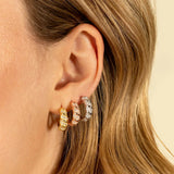925 Sterling Silver CZ Stud Earrings Round Birthday