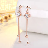 Sterling Silver Four-Leaf Clover Tassel Earrings