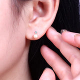 925 Silver Natural Pearl Stud Earrings Crystal Earpins