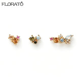 925 Silver Crystal Zircon Stud Earrings Jewelry Women Birthday Gift