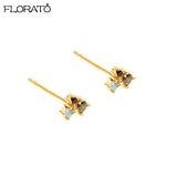 925 Silver Crystal Zircon Stud Earrings Jewelry Women Birthday Gift