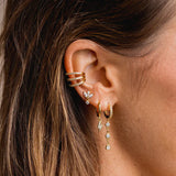 925 Silver Lightning Earrings Crystal Hoop Women's Jewelry